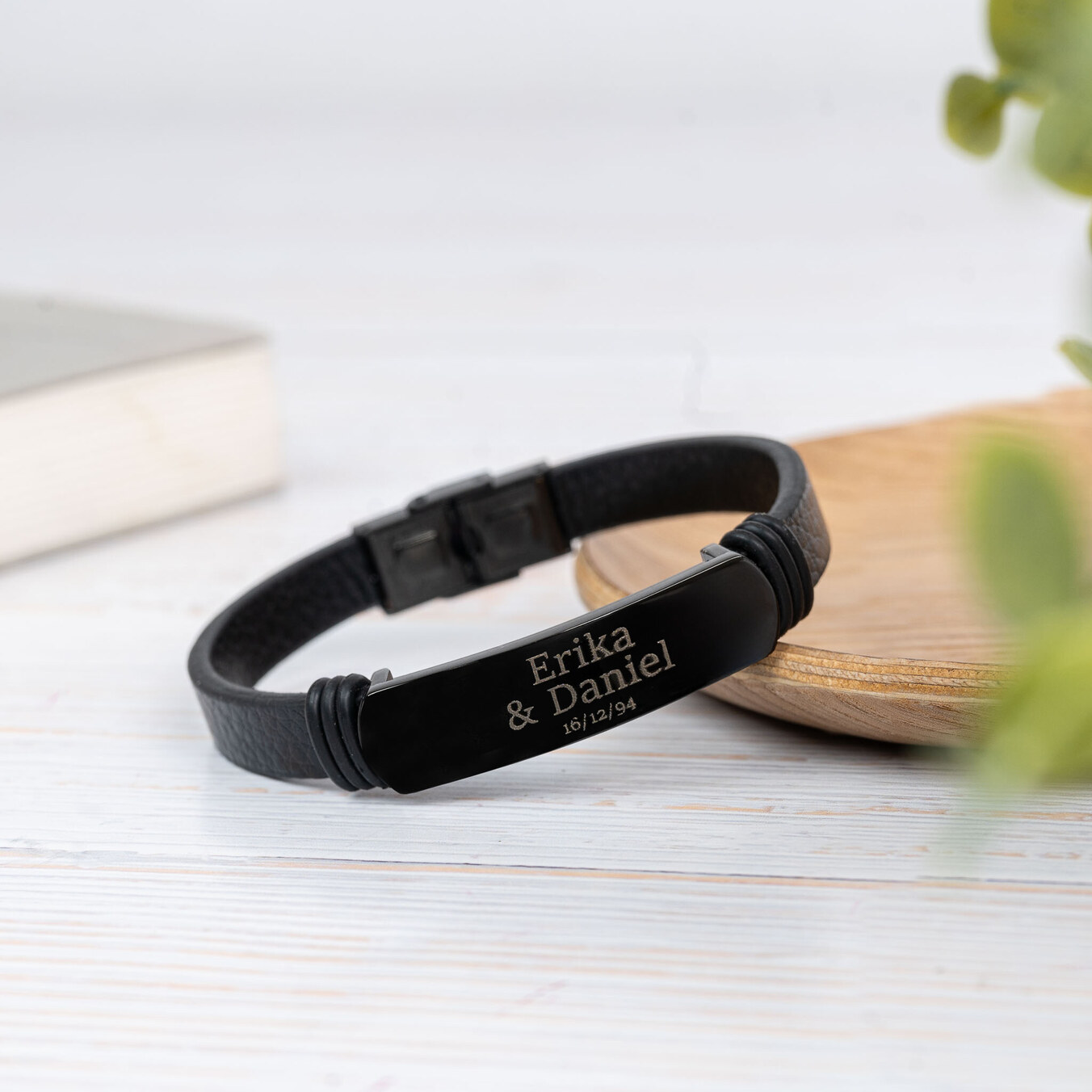 Personalised leather bracelets for men