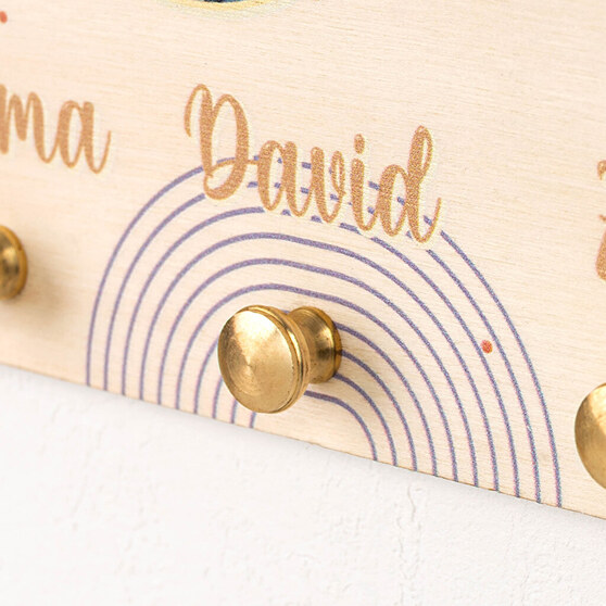 Gepersonaliseerd houten sleutelrek Gepersonaliseerd houten sleutelrek