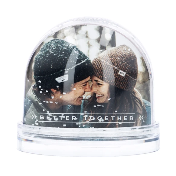 Personalised snowglobe with Photo and Text 