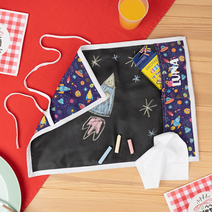 Personalised fabric chalkboard mat