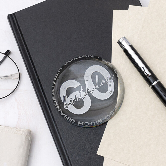 Personalizowana lupa, przycisk do papieru ze szkła Personalizowana lupa, przycisk do papieru ze szkła