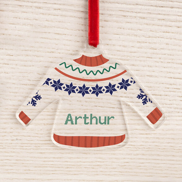 Enfeites de Natal de metacrilato personalizados