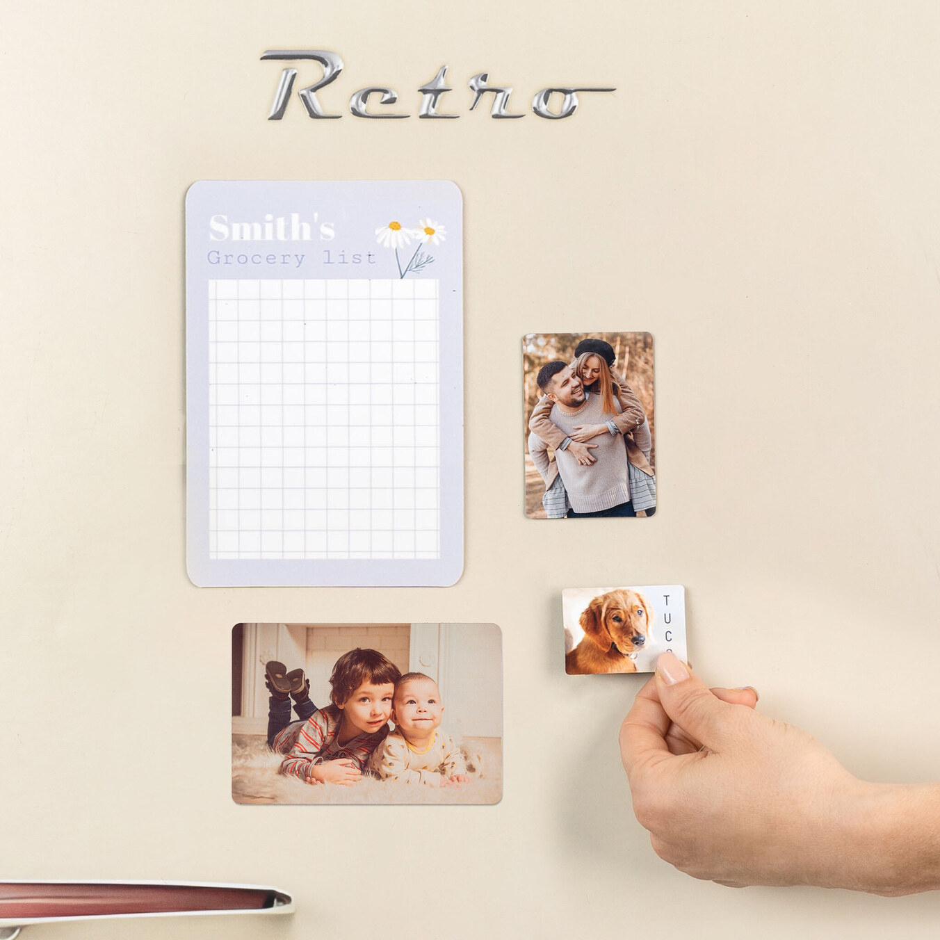 Personalizowany prostokatny magnes elestyczny 5x3,3 cm