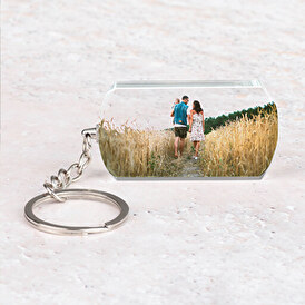 Rectangular glass keyring
