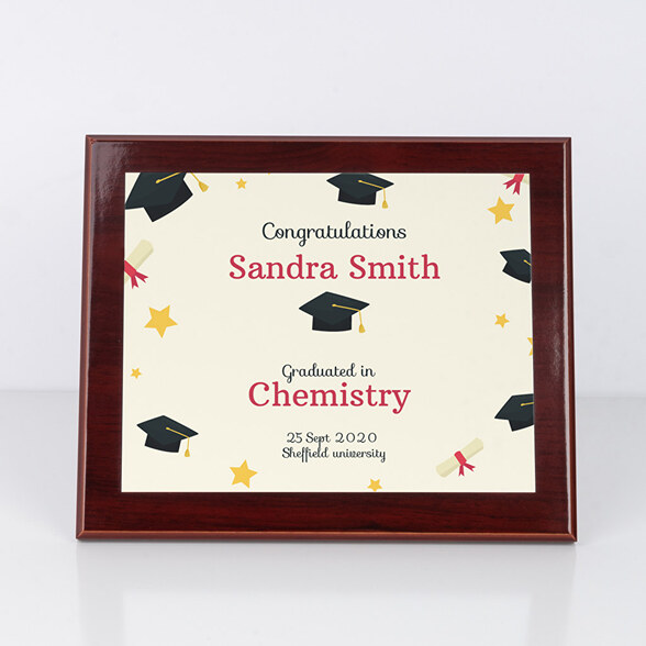 Plaque commémorative en bois personnalisée
