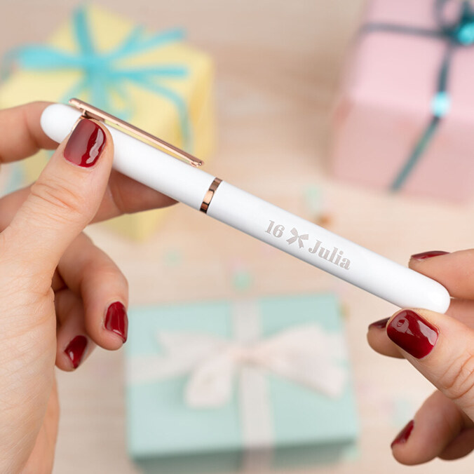 Tintenroller Stift mit Gravur