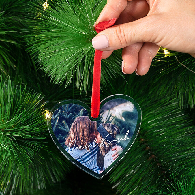 Methacrylaat kerstversiering in de vorm van een hart ontwerpen
