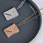 Necklace with envelope pendant and engraved letter Necklace with envelope pendant and engraved letter