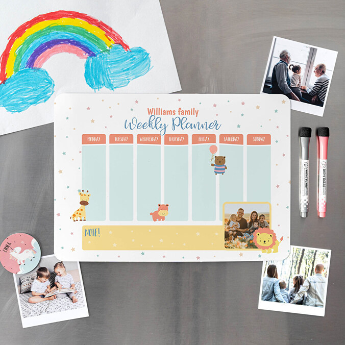 Personalised magnetic fridge calendar