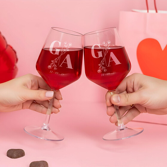 Copa de vino de plástico personalizada