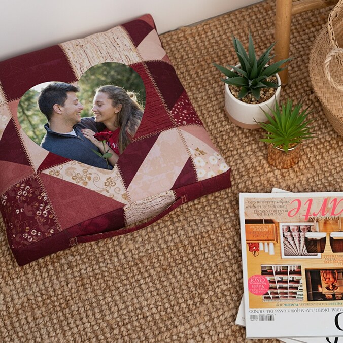Personalised photo floor cushion