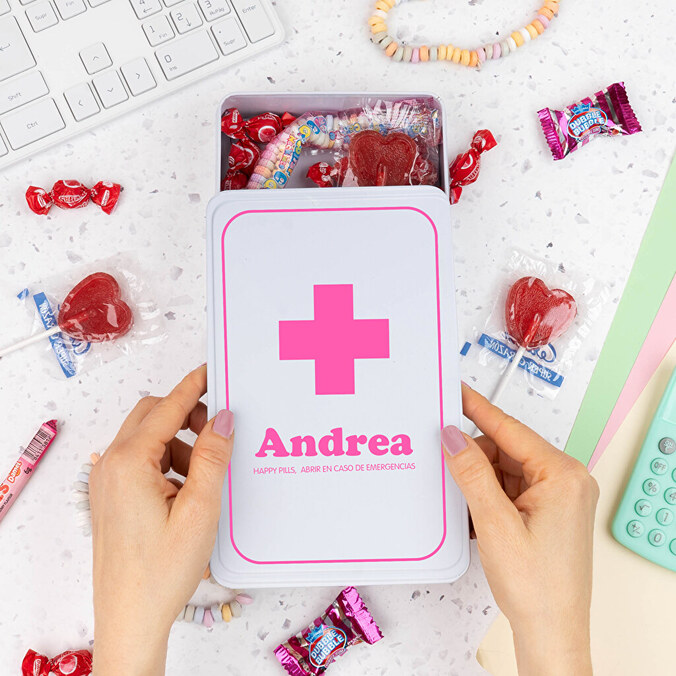 Caja de chuches y bombones personalizada rectangular