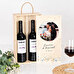 Caja de vino personalizada doble + 2 botellas