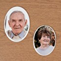 Oval ceramic photo 7.5x10.5 cm for indoor use