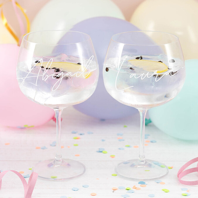 Personalised gin glass