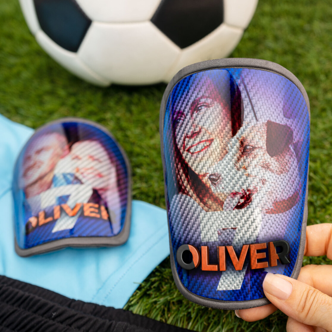 Parastinchi Da Calcio Per Bambini Arcobaleno Glitter - Protezione Caviglia Con Cinghie Regolabili Antiscivolo - Per Bambini 5-12 Anni (Bianco/Arcobaleno)