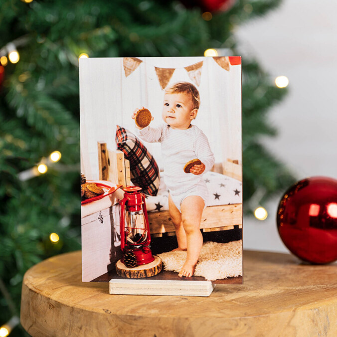 Printed wooden card with photo