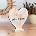 Dřevěná kartička s potiskem ve tvaru srdce