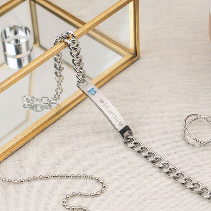 Bracciale a catena inciso per donna