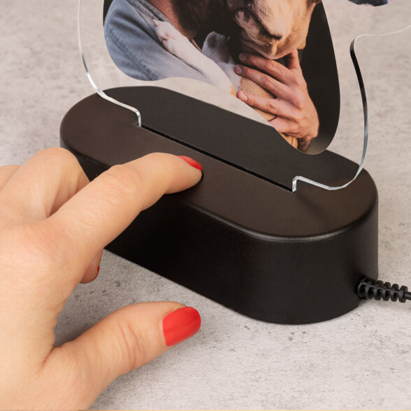 Lâmpada 3D personalizada com base de plástico
