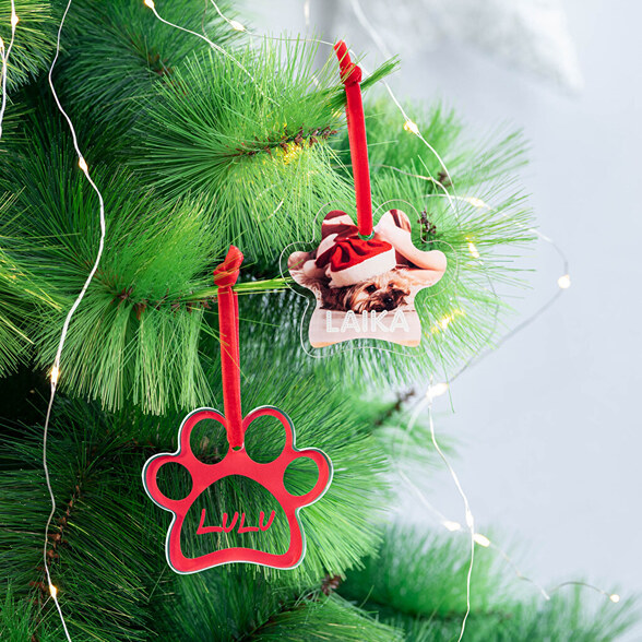 Adornos navideños personalizados de metacrilato