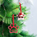 Personalised paw shaped acrylic Christmas ornament