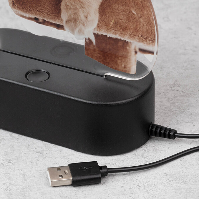 Lámpara 3D personalizada de madera con forma de huella