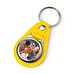 Personalised metal round keyring with leatherette