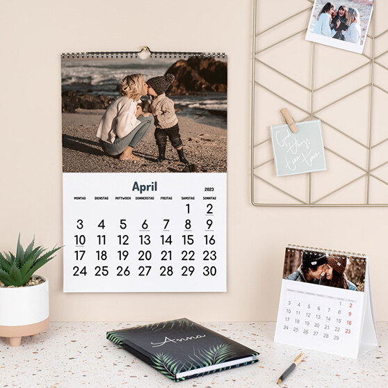 Personalisierte Kalender mit Familienfotos