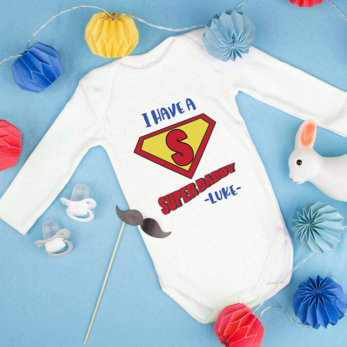 Personalizowane bawełniane body z długim rękawem