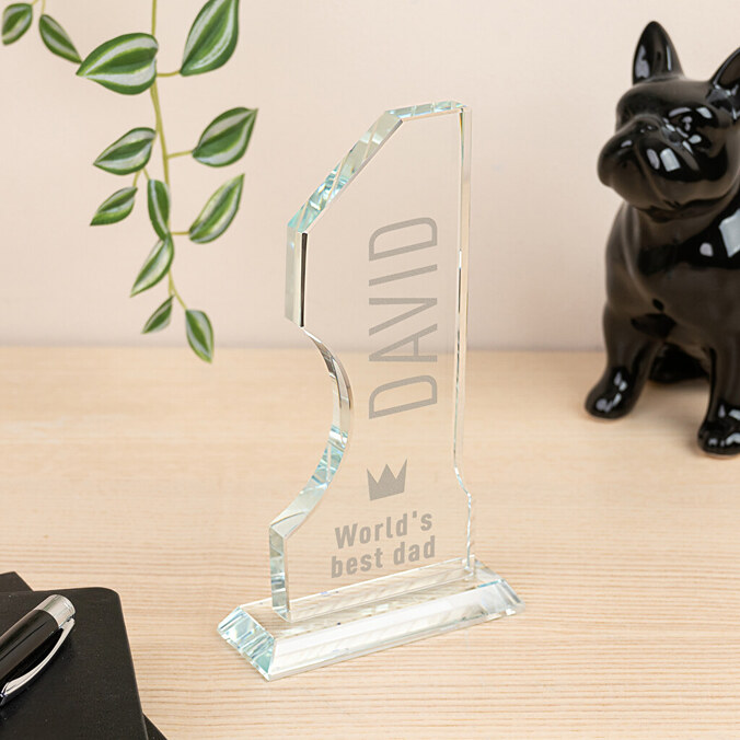 Personalised glass plaque Number 1