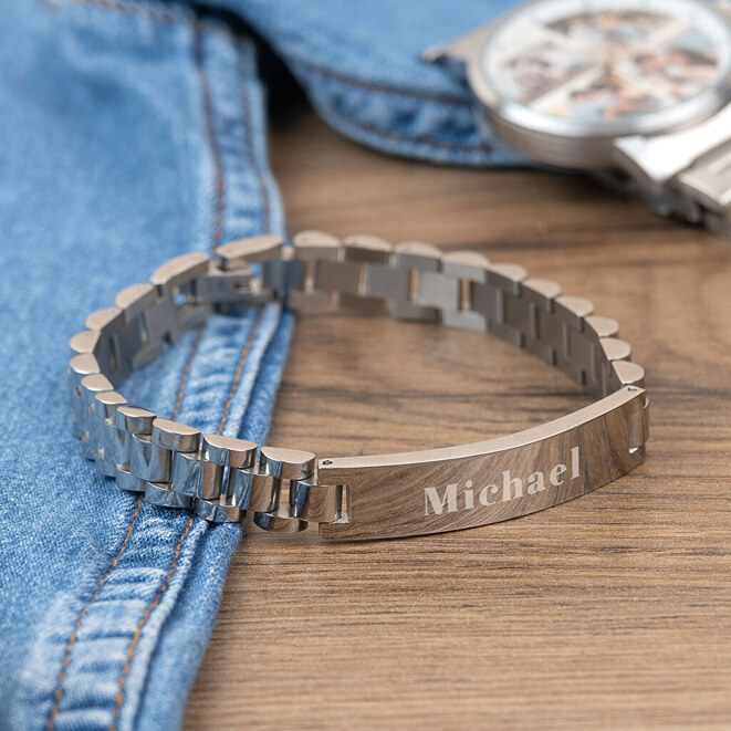 Herenarmband met gravure Herenarmband met gravure
