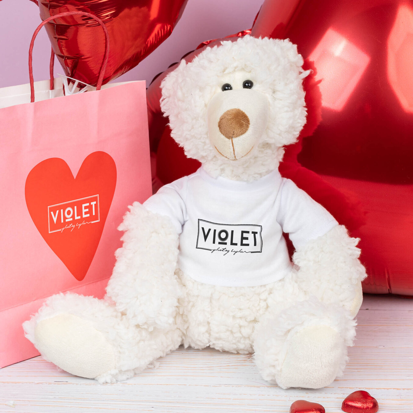 Teddybjørne 25 cm. med personlig t-shirt