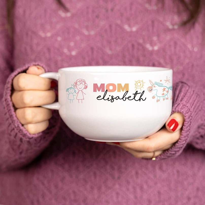 Große Frühstückstasse mit Foto bedrucken
