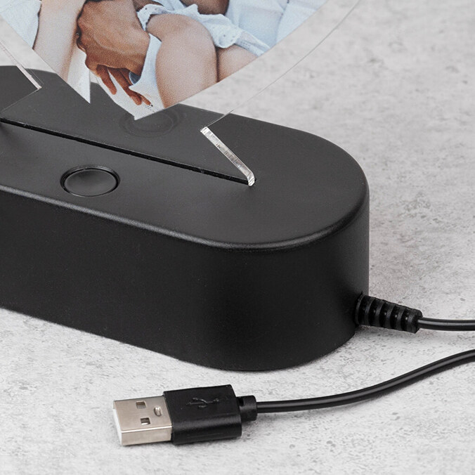 Personoitu muovinen sydämenmuotoinen 3D valaisin