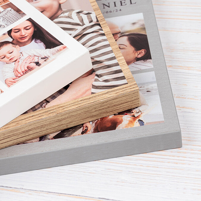Personalised wooden photo block