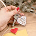 Schlüsselanhänger Herz beide Seiten mit eigenem Foto (Metacrylat)