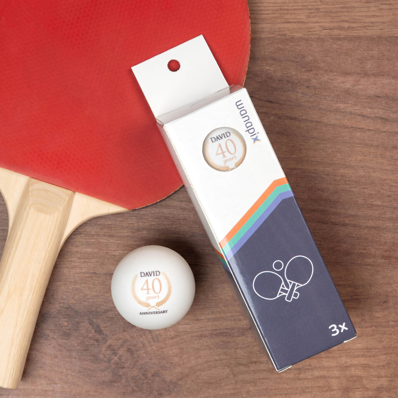 Personalised ping pong balls