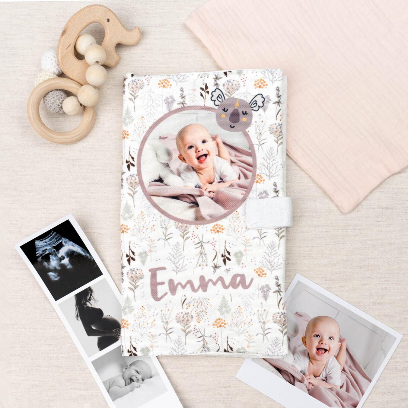 Personlig dokumenthållare för baby
