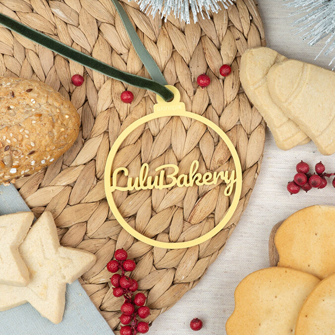 Adorno navideño de metacrilato con nombre personalizado