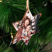 Adorno de Navidad personalizado de madera con forma de estrella