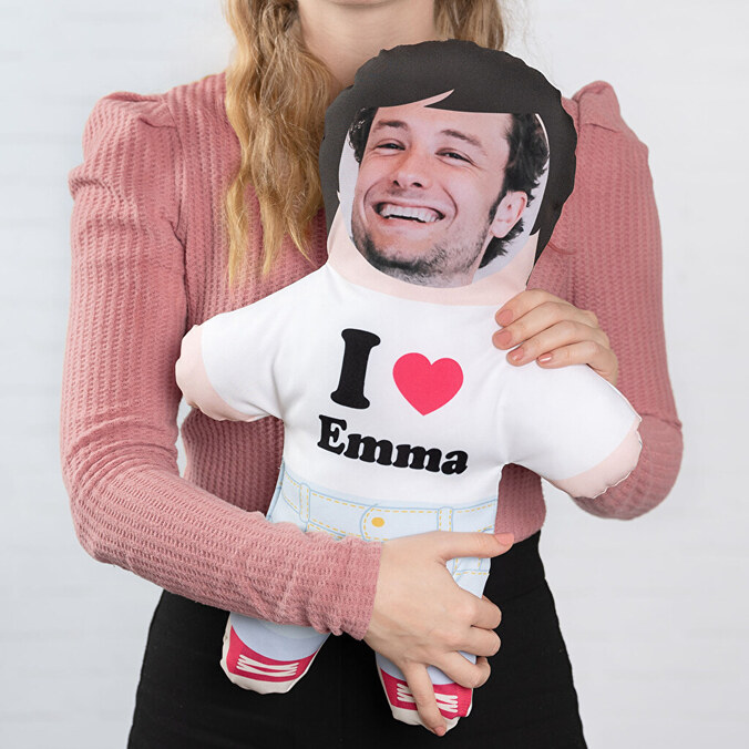 Mini-pude dukke med et personligt foto