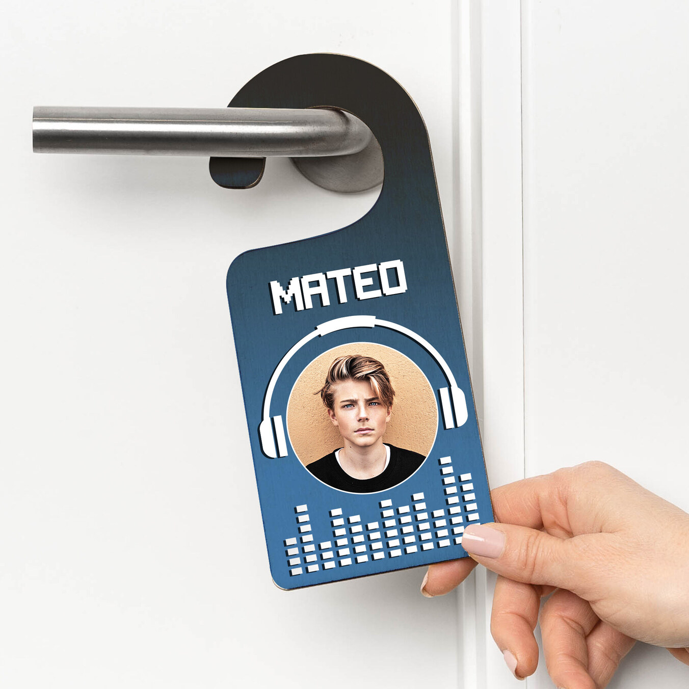 Gepersonaliseerde houten deurhanger