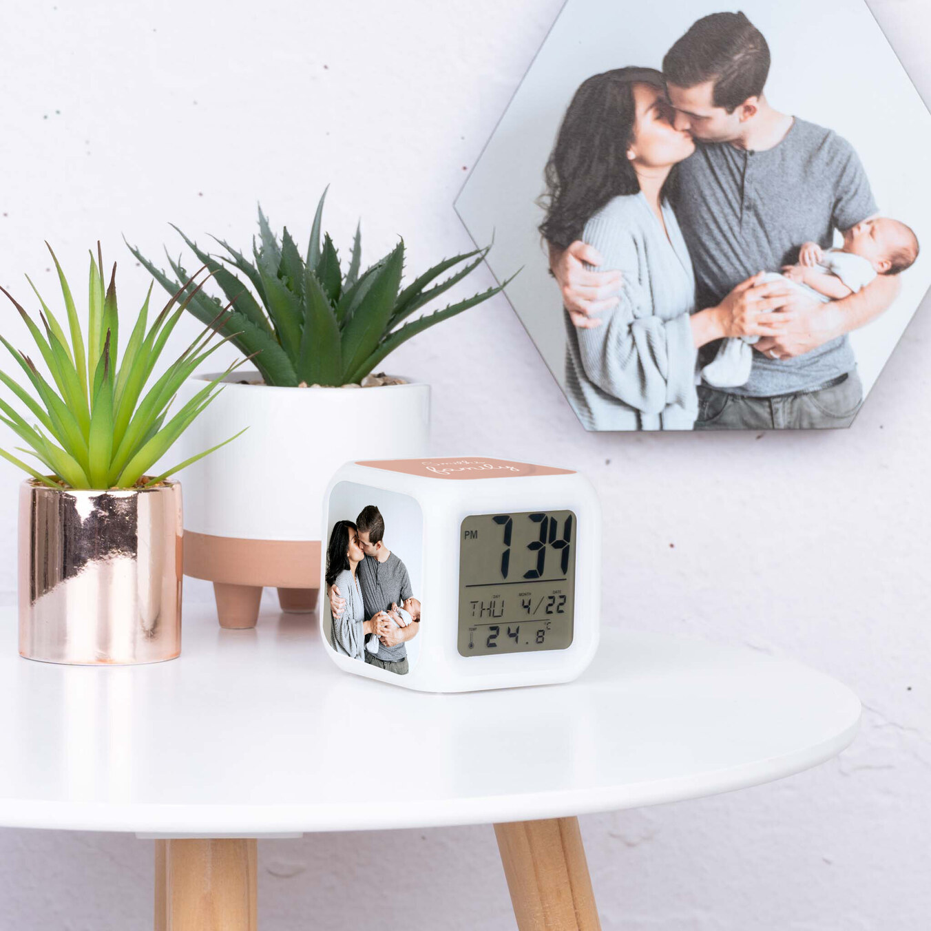 Reloj despertador digital cubo personalizado