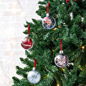 Spherical baubles with photos for the Christmas tree
