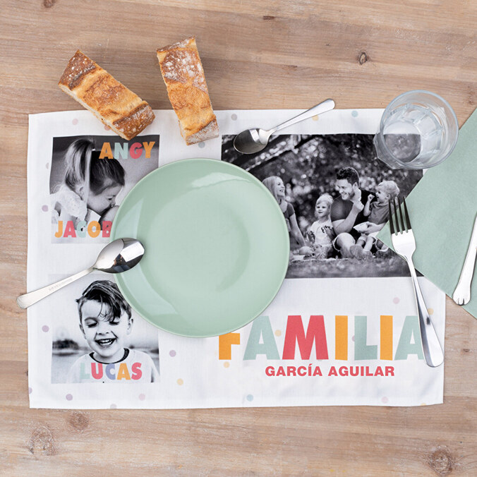 Manteles individuales personalizados de tela y hule
