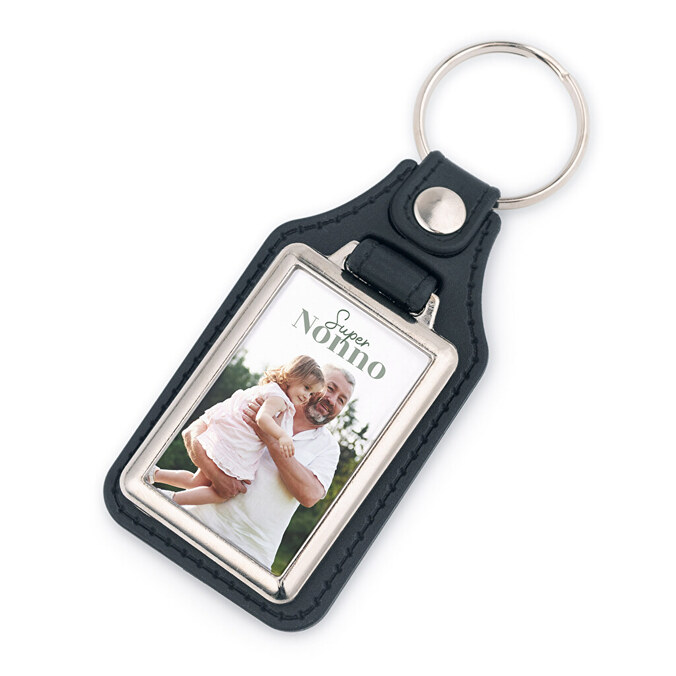 Portachiavi metallo personalizzato in similpelle