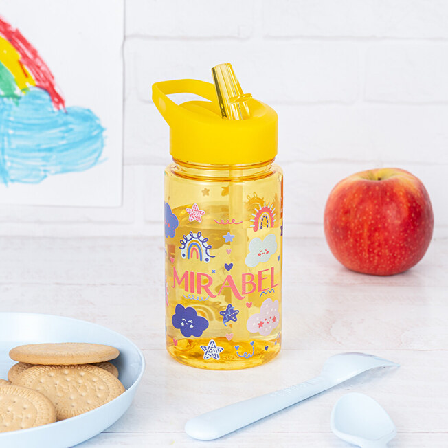 Bouteille d'eau pour enfant avec paille, bouteille pour enfants de dessin  animé personnalisé, bouteille de paille pour enfants