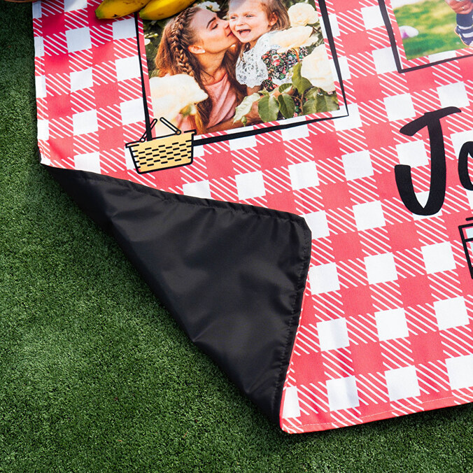 Personligt picnic tæppe med billede eller tekst