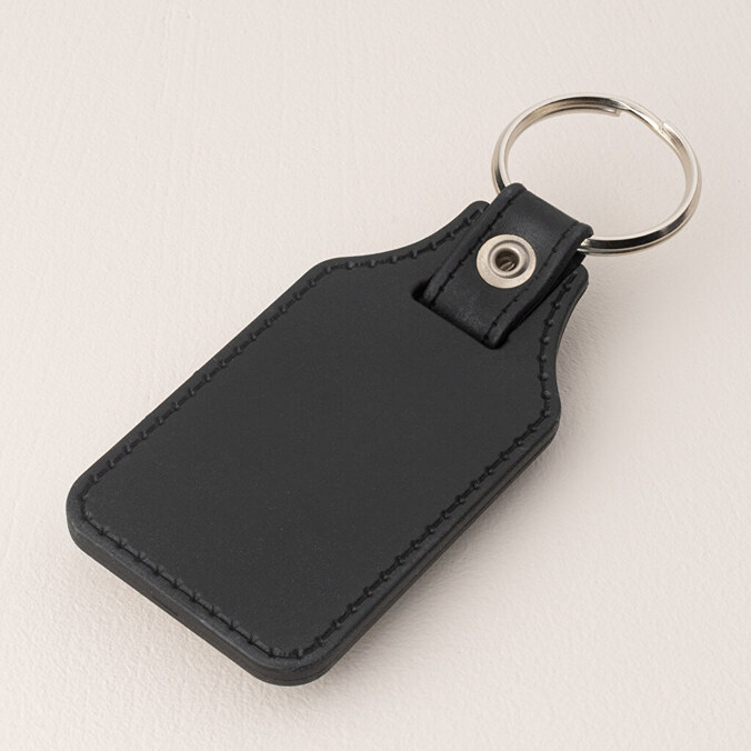Personalised metal leatherette keyring